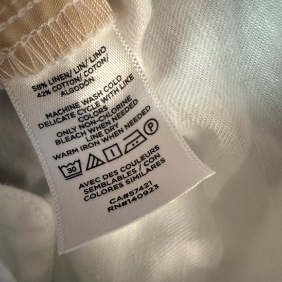 Loft High Rise Linen-Blend Shorts in White Size Medium - Picture 8 of 9